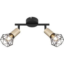 Globo Lighting Xara I lampa podsufitowa 2x40W czarny/mosiądz 54802S-2AB
