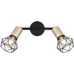 Globo Lighting Xara I lampa podsufitowa 2x40W czarny/mosiądz 54802S-2AB