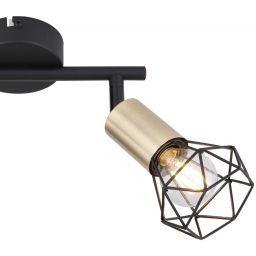 Globo Lighting Xara I lampa podsufitowa 2x40W czarny/mosiądz 54802S-2AB