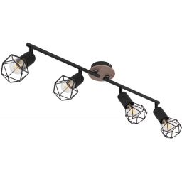 Globo Lighting Xara I lampa podsufitowa 4x40W czarna/drewno 54802S-4H