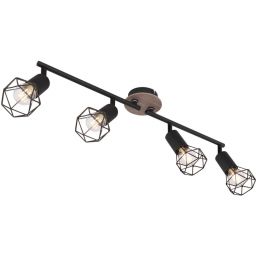 Globo Lighting Xara I lampa podsufitowa 4x40W czarna/drewno 54802S-4H