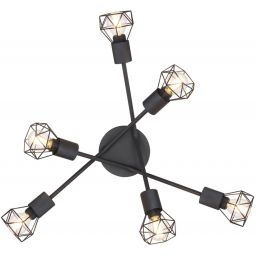 Globo Lighting Xara I lampa podsufitowa 6x40W czarna 54802S-6
