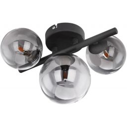 Globo Lighting Riha kinkiet 3x3,5W czarny mat/szkło przydymione 56133-3W