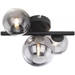Globo Lighting Riha kinkiet 3x3,5W czarny mat/szkło przydymione 56133-3W