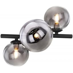 Globo Lighting Riha kinkiet 3x3,5W czarny mat/szkło przydymione 56133-3W