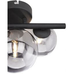 Globo Lighting Riha kinkiet 3x3,5W czarny mat/szkło przydymione 56133-3W