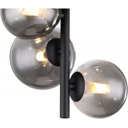 Globo Lighting Riha lampa podsufitowa 4x3,5W czarny mat/szkło przydymione 56133-4D