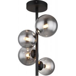 Globo Lighting Riha lampa podsufitowa 4x3,5W czarny mat/szkło przydymione 56133-4D