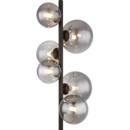 Globo Lighting Riha lampa stojąca 6x3,5W czarny mat/szkło przydymione 56133-6S
