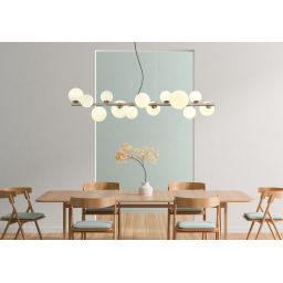 Globo Lighting Riha lampa wisząca 13x3,5 cm nikiel mat/szkło opalizowane 56140-13H