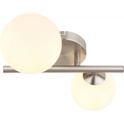 Globo Lighting Riha kinkiet 2x3,5 W biały-nikiel 56140-2W