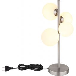 Globo Lighting Riha lampa stołowa 4x3,5W nikiel mat/szkło opalizowane 56140-4T
