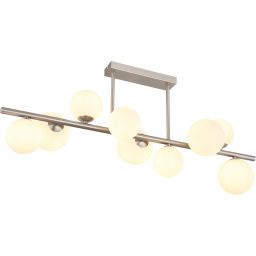 Globo Lighting Riha lampa podsufitowa 9x3,5W nikiel mat/szkło opalizowane 56140-9D