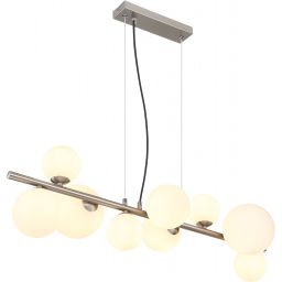 Globo Lighting Riha lampa wisząca 9x3,5W nikiel mat/szkło opalizowane 56140-9H