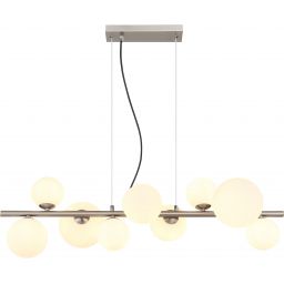 Globo Lighting Riha lampa wisząca 9x3,5W nikiel mat/szkło opalizowane 56140-9H