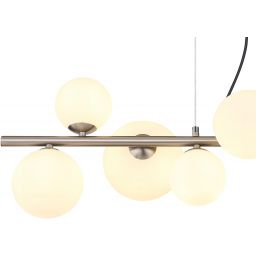 Globo Lighting Riha lampa wisząca 9x3,5W nikiel mat/szkło opalizowane 56140-9H