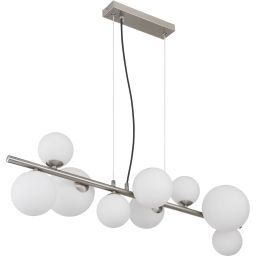 Globo Lighting Riha lampa wisząca 9x3,5W nikiel mat/szkło opalizowane 56140-9H