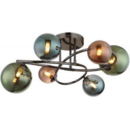Globo Lighting Riha lampa podsufitowa 6x3,5 W zielona-przydymiona-niebieska-szara 56142-6D