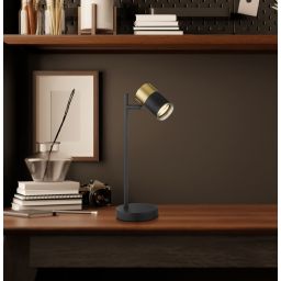 Globo Lighting Brisbon lampa biurkowa 1x5 W czarna-miedź 57850T