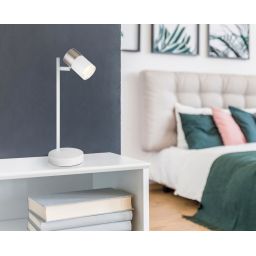 Globo Lighting Brisbon lampa biurkowa 1x5 W biała-nikiel 57851T