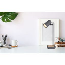Globo Lighting Robby lampa biurkowa 1x5W grafit/drewno 57910TG