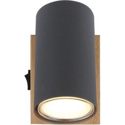 Globo Lighting Robby kinkiet 1x25W grafit/drewno 57911-1G