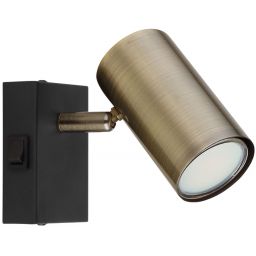Globo Lighting Robby kinkiet 1x25W czarny mat/mosiądz 57911-1M