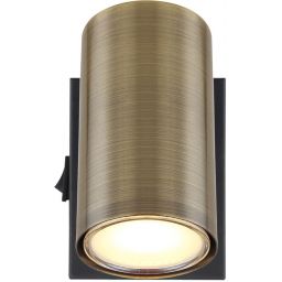 Globo Lighting Robby kinkiet 1x25W czarny mat/mosiądz 57911-1M