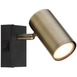 Globo Lighting Robby kinkiet 1x25W czarny mat/mosiądz 57911-1M