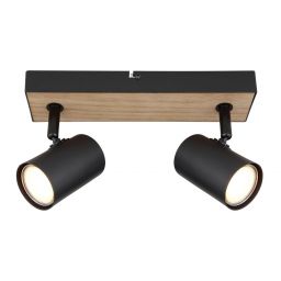 Globo Lighting Robby lampa podsufitowa 2x35 W czarna-drewno 57911-2BW