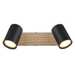 Globo Lighting Robby lampa podsufitowa 2x35 W czarna-drewno 57911-2BW