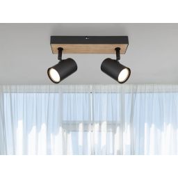 Globo Lighting Robby lampa podsufitowa 2x35 W czarna-drewno 57911-2BW