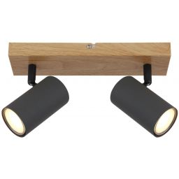 Globo Lighting Robby lampa podsufitowa 2x35 W drewno-grafitowa 57911-2G