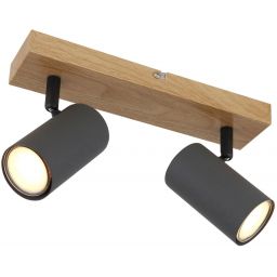 Globo Lighting Robby lampa podsufitowa 2x35 W drewno-grafitowa 57911-2G