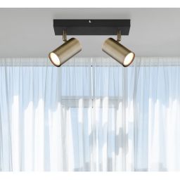 Globo Lighting Robby lampa podsufitowa 2x35 W czarna-mosiądz 57911-2M