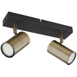 Globo Lighting Robby lampa podsufitowa 2x35 W czarna-mosiądz 57911-2M