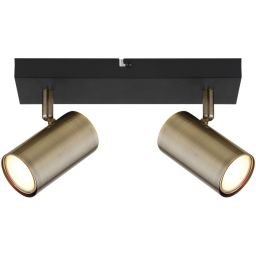 Globo Lighting Robby lampa podsufitowa 2x35 W czarna-mosiądz 57911-2M