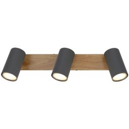 Globo Lighting Robby lampa podsufitowa 3x35W grafit/drewno 57911-3G