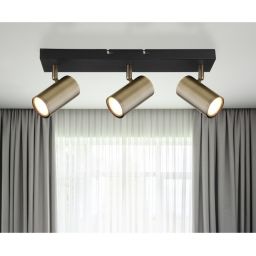 Globo Lighting Robby lampa podsufitowa 3x35W czarny mat/mosiądz 57911-3M