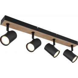 Globo Lighting Robby lampa podsufitowa 4x35 W czarna-drewno 57911-4BW