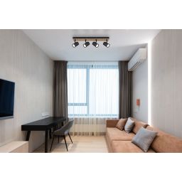 Globo Lighting Robby lampa podsufitowa 4x35 W czarna-drewno 57911-4BW