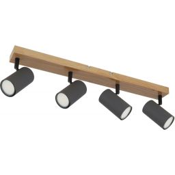 Globo Lighting Robby lampa podsufitowa 4x35W grafit/drewno 57911-4G