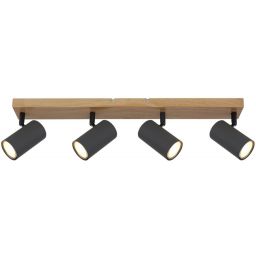 Globo Lighting Robby lampa podsufitowa 4x35W grafit/drewno 57911-4G