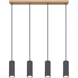 Globo Lighting Robby lampa wisząca 4x35W grafit/drewno 57911-4HG