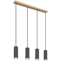 Globo Lighting Robby lampa wisząca 4x35W grafit/drewno 57911-4HG