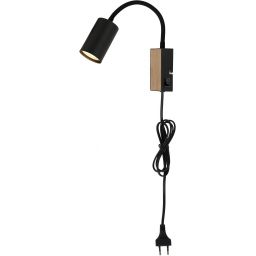 Globo Lighting Robby kinkiet 1x35 W czarny-drewno 57911WBW