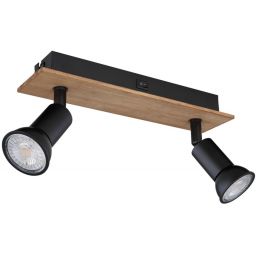 Globo Lighting Drew kinkiet 2x35W czarny mat/drewno 57998-2W