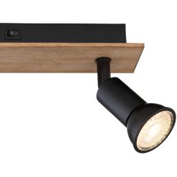 Globo Lighting Drew kinkiet 2x35W czarny mat/drewno 57998-2W
