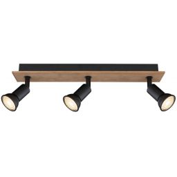 Globo Lighting Drew lampa podsufitowa 3x35W czarny mat/drewno 57998-3W