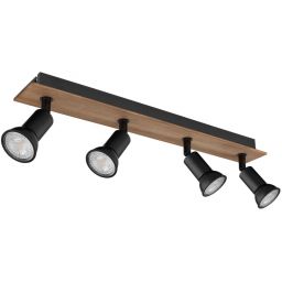 Globo Lighting Drew lampa podsufitowa 4x35W czarny mat/drewno 57998-4W